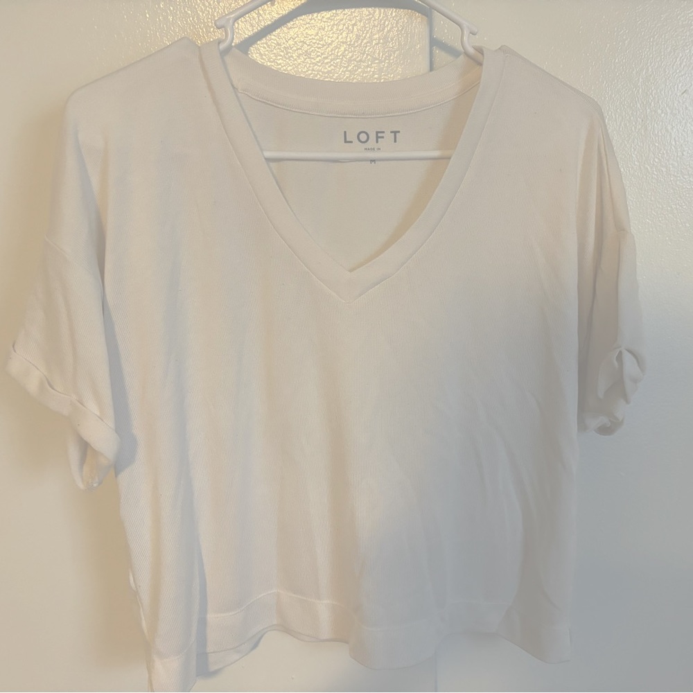 Loft White Crop Top